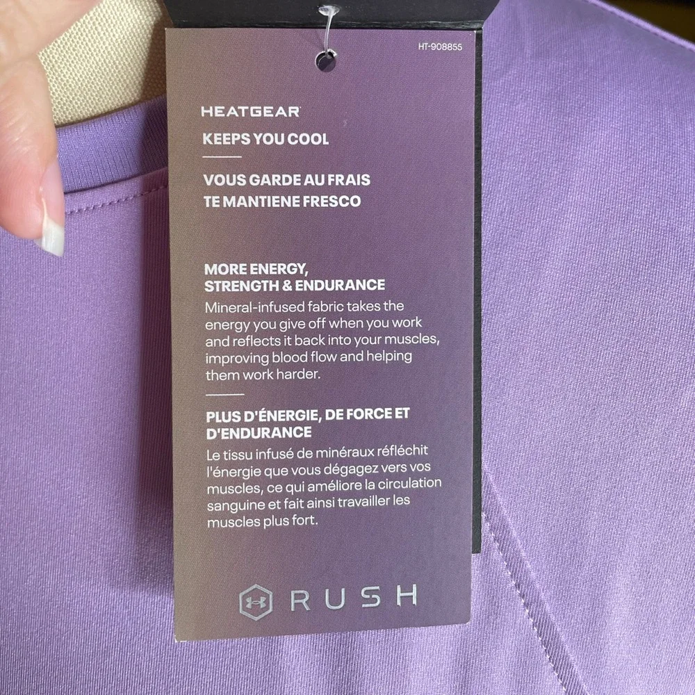 NEW Under Armour Rush HeatGear Vented Cut Out Workout Top - Picture 7 of 9